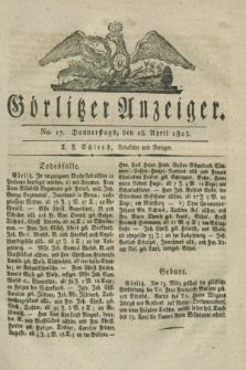 Görlitzer Anzeiger. 1825, No. 17 (28 April)
