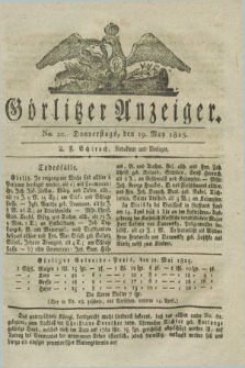 Görlitzer Anzeiger. 1825, No. 20 (19 May) + dod.