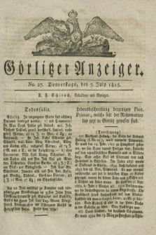 Görlitzer Anzeiger. 1825, No. 27 (7 July) + dod.