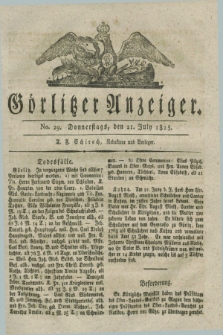 Görlitzer Anzeiger. 1825, No. 29 (21 July) + dod.
