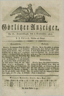 Görlitzer Anzeiger. 1825, No. 36 (8 September) + dod.