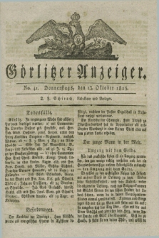 Görlitzer Anzeiger. 1825, No. 41 (13 Oktober) + dod.