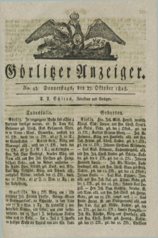 Görlitzer Anzeiger. 1825, No. 43 (27 Oktober) + dod.