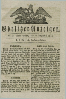 Görlitzer Anzeiger. 1825, No. 51 (22 Dezember) + dod.