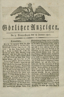 Görlitzer Anzeiger. 1827, No. 3 (18 Januar) + dod.