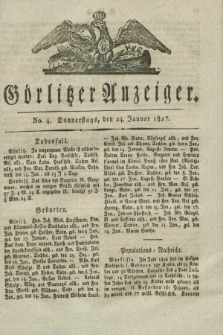 Görlitzer Anzeiger. 1827, No. 4 (24 Januar) + dod.
