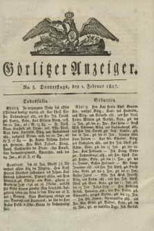Görlitzer Anzeiger. 1827, No. 5 (1 Februar) + dod.