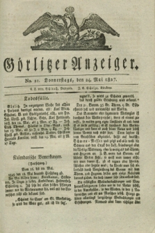 Görlitzer Anzeiger. 1827, No. 21 (24 Mai) + dod.