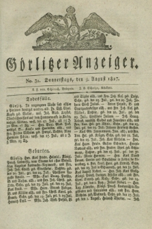 Görlitzer Anzeiger. 1827, No. 32 (9 August) + dod.