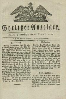 Görlitzer Anzeiger. 1827, No. 47 (22 November) + dod.
