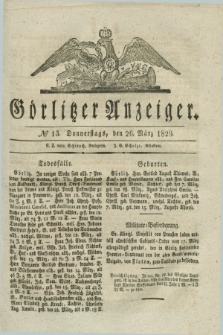 Görlitzer Anzeiger. 1829, № 13 (26 März) + dod.