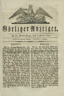 Görlitzer Anzeiger. 1829, № 15 (9 April)