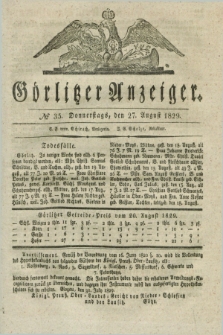 Görlitzer Anzeiger. 1829, № 35 (27 August) + dod.
