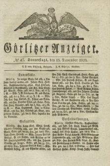 Görlitzer Anzeiger. 1829, № 47 (19 November)