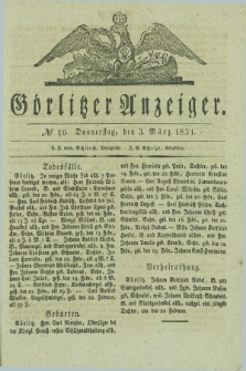 Görlitzer Anzeiger. 1831, № 10 (3 März) + dod.