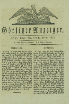 Görlitzer Anzeiger. 1831, № 12 (17 März)