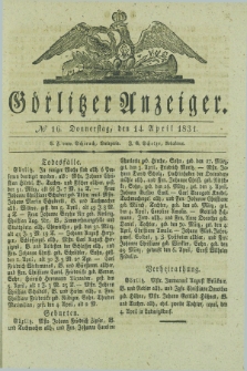 Görlitzer Anzeiger. 1831, № 16 (14 April ) + dod.