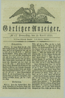 Görlitzer Anzeiger. 1831, № 17 (21 April) + dod.