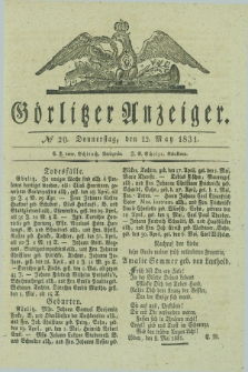 Görlitzer Anzeiger. 1831, № 20 (12 May) + dod.