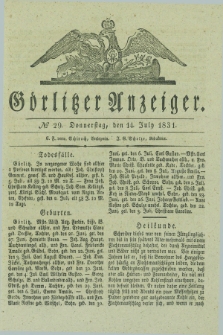 Görlitzer Anzeiger. 1831, № 29 (14 July) + dod.