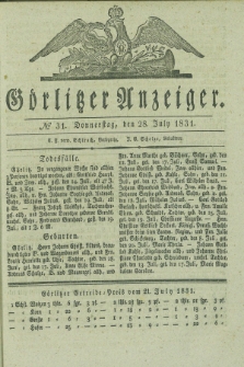 Görlitzer Anzeiger. 1831, № 31 (28 July)