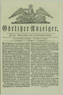 Görlitzer Anzeiger. 1831, № 36 (1 September) + dod.