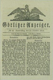 Görlitzer Anzeiger. 1831, № 43 (20 October) + dod.