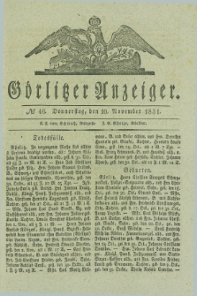 Görlitzer Anzeiger. 1831, № 46 (10 November) + dod.