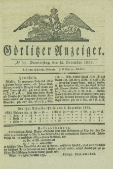 Görlitzer Anzeiger. 1831, № 51 (15 December)