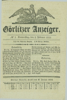Görlitzer Anzeiger. 1832, № 5 (2 Februar) + dod.