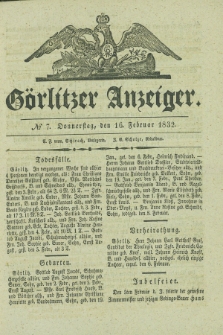 Görlitzer Anzeiger. 1832, № 7 (16 Februar)