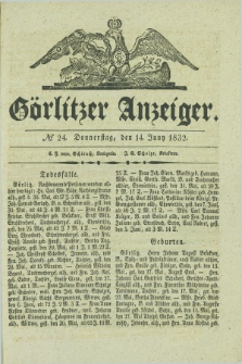 Görlitzer Anzeiger. 1832, № 24 (14 Juny) + dod.