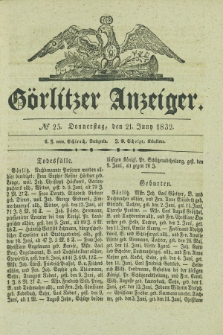 Görlitzer Anzeiger. 1832, № 25 (21 Juny)