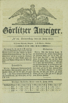 Görlitzer Anzeiger. 1832, № 26 (28 Juny)