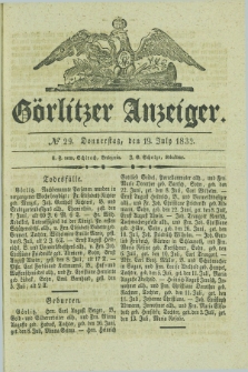 Görlitzer Anzeiger. 1832, № 29 (19 July) + dod.