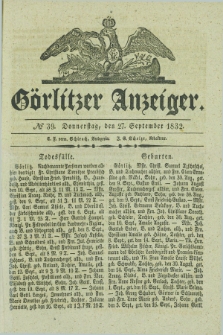 Görlitzer Anzeiger. 1832, № 39 (27 September) + dod.