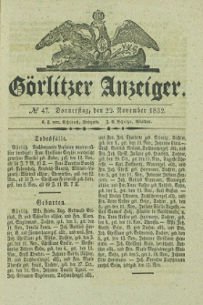Görlitzer Anzeiger. 1832, № 47 (22 November)