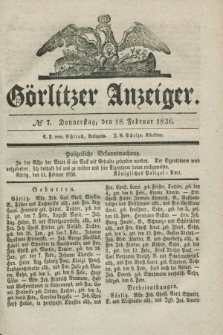 Görlitzer Anzeiger. 1836, № 7 (18 Februar) + dod.