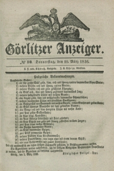 Görlitzer Anzeiger. 1836, № 10 (10 März) + dod.