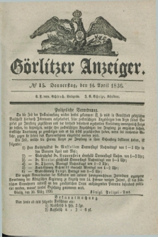 Görlitzer Anzeiger. 1836, № 15 (14 April) + dod.