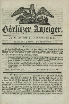 Görlitzer Anzeiger. 1836, № 45 (10 November)