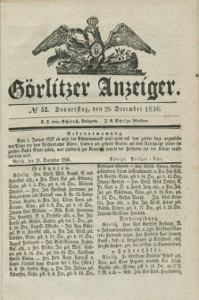 Görlitzer Anzeiger. 1836, № 52 (29 December)