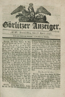 Görlitzer Anzeiger. 1837, № 17 (27 April)