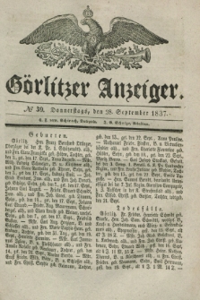Görlitzer Anzeiger. 1837, № 39 (28 September)