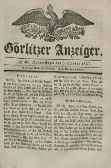 Görlitzer Anzeiger. 1837, № 40 (5 October)