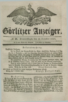 Görlitzer Anzeiger. 1837, № 41 (12 October) + dod.