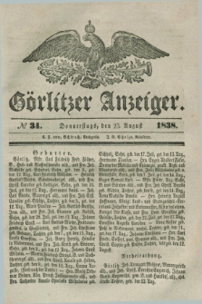 Görlitzer Anzeiger. 1838, № 34 (23 August) + dod.