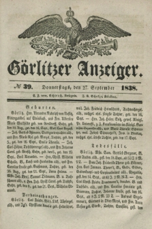 Görlitzer Anzeiger. 1838, № 39 (27 September)
