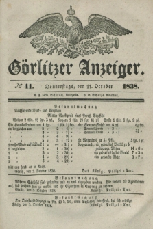 Görlitzer Anzeiger. 1838, № 41 (11 October) + dod.