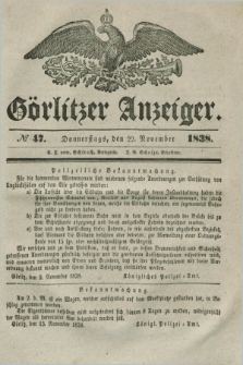 Görlitzer Anzeiger. 1838, № 47 (22 November) + dod.
